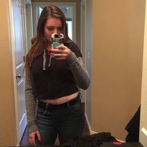 Crop top zip up hoodie
